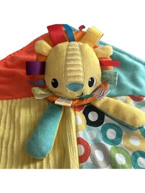 Bright Starts Taggies Lion Lovey Baby Blanket Plush Security Toy 14" Multicolor